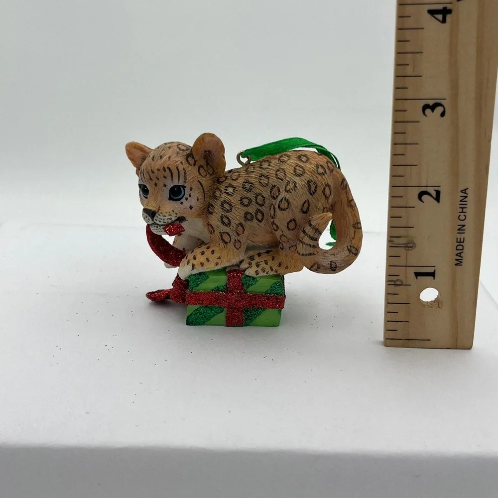 Baby Danbury Mint Animal Ornaments Leopard Tan Gift Box Christmas Holiday Decor